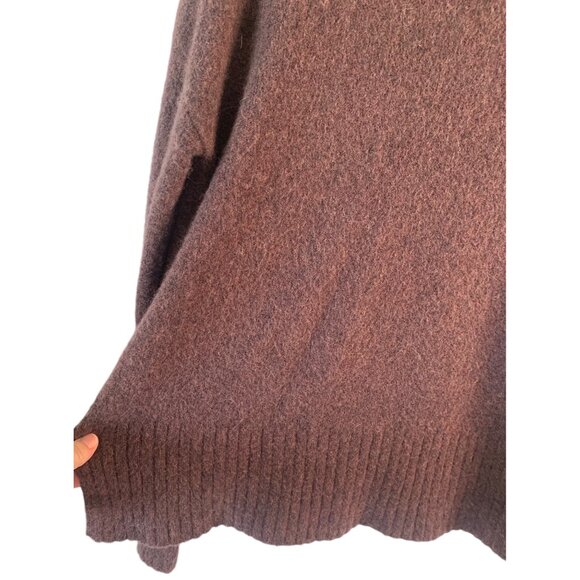 MADEWELL Solid Brown Button-Sleeve Alpaca Wool Round Neck Pullover Sweater Small - Picture 10 of 10